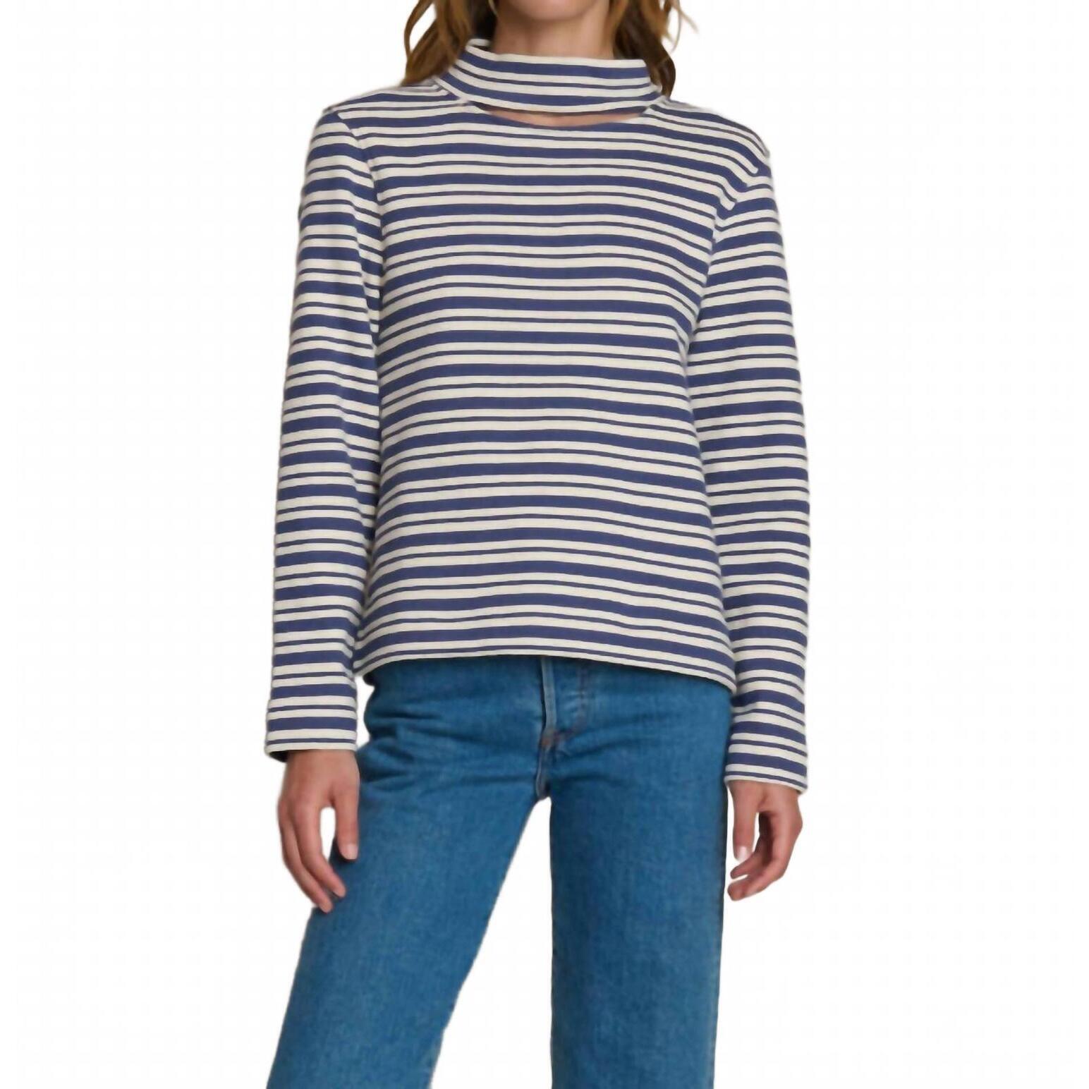 New Nation Ltd Delphine Soft Brushed Sweatshirt In Tossed Stripe
